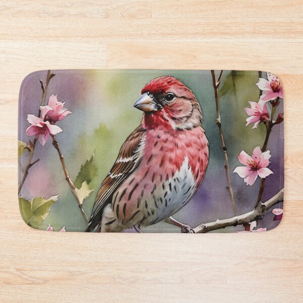 Item preview, Purple Finch Watercolor Wildlife Bird Art designed and sold by MaverlyShop.