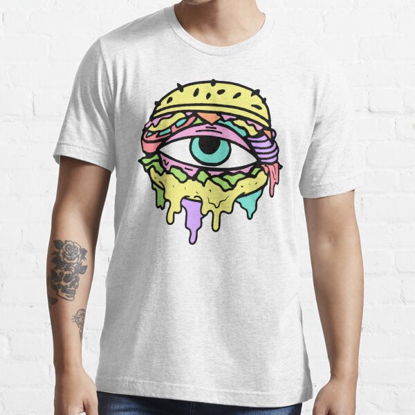 trippy burger shirt