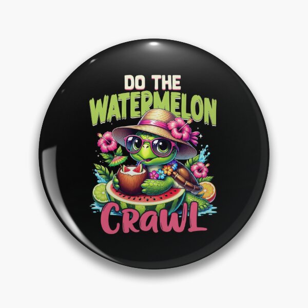 Item preview, Do The Watermelon Crawl Sea Turtle Graphic, Cute Summer Pun Typography, Tropical Beach Design designed and sold by Keingdesign.