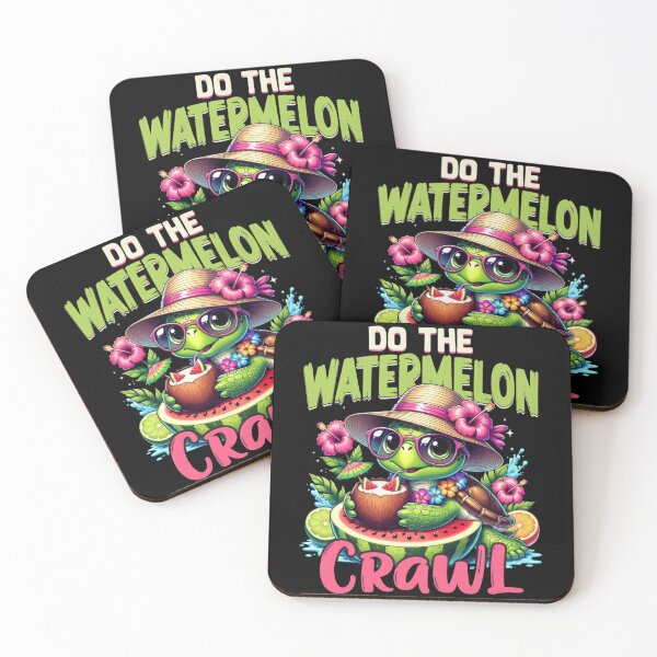 Item preview, Do The Watermelon Crawl Sea Turtle Graphic, Cute Summer Pun Typography, Tropical Beach Design designed and sold by Keingdesign.