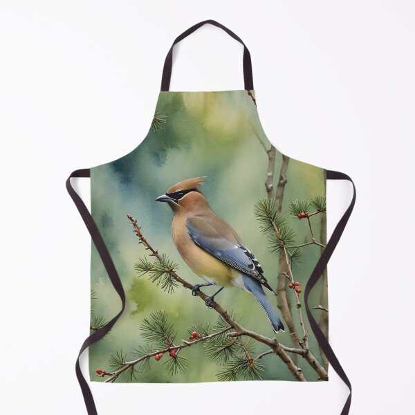 Item preview, Cedar Waxwing Watercolor Wildlife Bird Art designed and sold by MaverlyShop.
