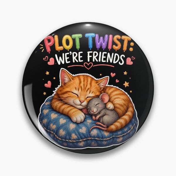 Item preview, Plot Twist: We're Friends – Cute Cat and Mouse Friendship Design designed and sold by M.Store.
