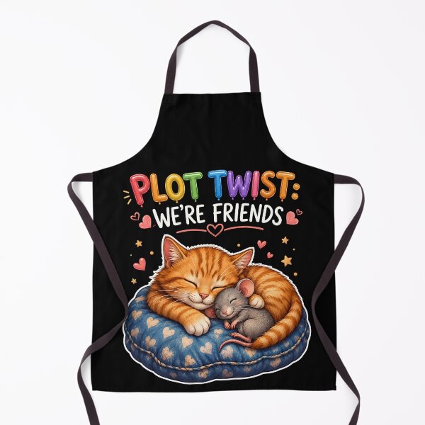 Item preview, Plot Twist: We're Friends – Cute Cat and Mouse Friendship Design designed and sold by M.Store.