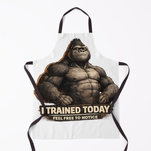 Item preview, Trained Today Feel Free To Notice Funny Gym Gorilla designed and sold by DryHumorPrints.