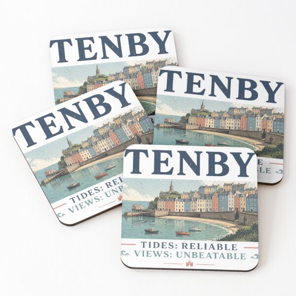 Item preview, Tenby Tides - Welsh Coastal Travel Graphic designed and sold by Barcud Designs.
