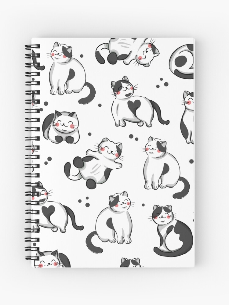 Cahier à spirale for Sale avec l'œuvre « Kawaii mignon chat modèle