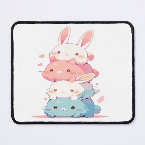 Item preview, Cute Stacked Bunnies Chibi Artwork designed and sold by NivyasArtistry.