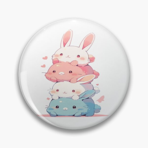 Item preview, Cute Stacked Bunnies Chibi Artwork  designed and sold by NivyasArtistry.