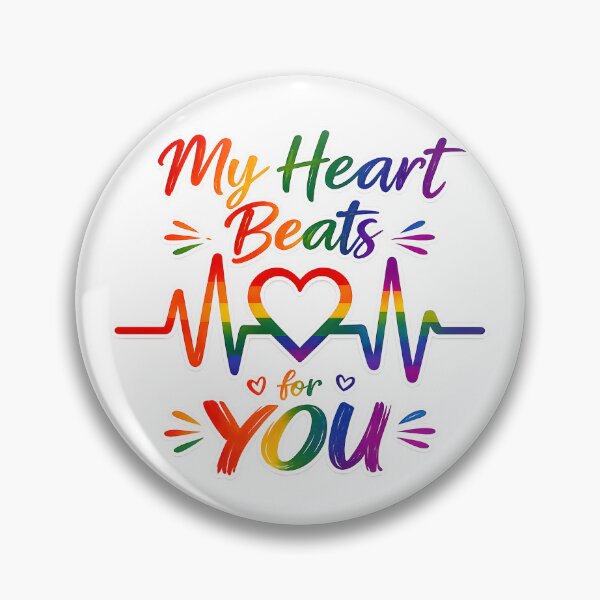 Item preview, My Heart Beats for YOU – Rainbow Pride Heartbeat Design designed and sold by Sybille-Yates.