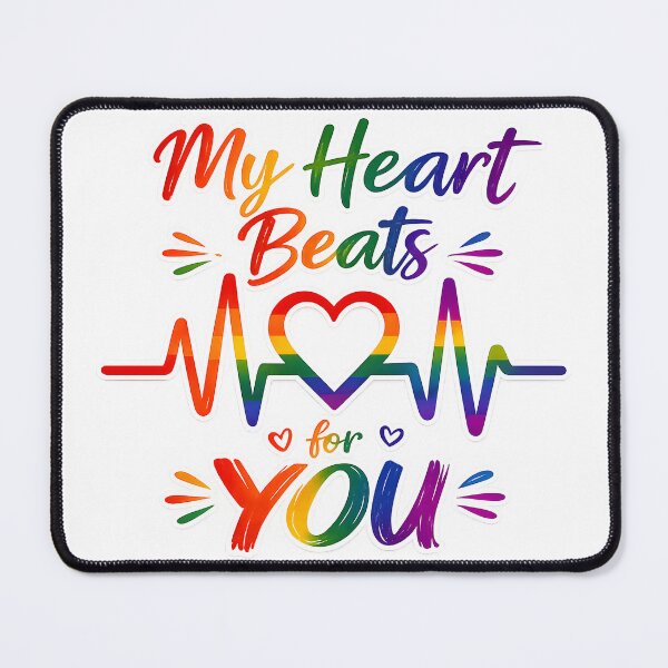 Item preview, My Heart Beats for YOU – Rainbow Pride Heartbeat Design designed and sold by Sybille-Yates.