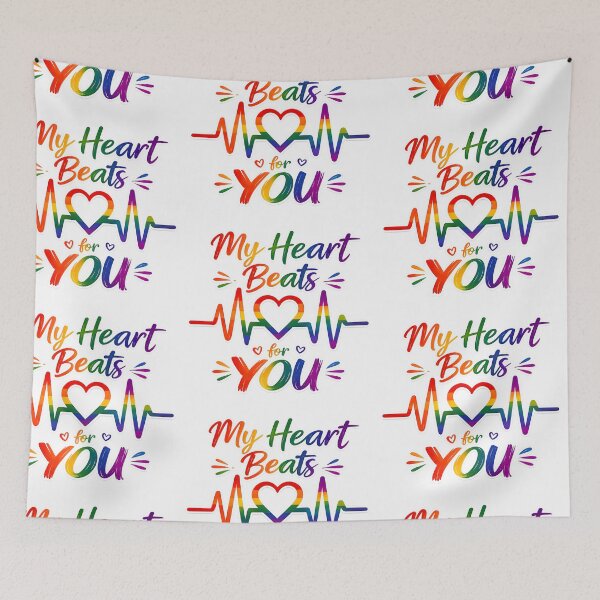 Item preview, My Heart Beats for YOU – Rainbow Pride Heartbeat Design designed and sold by Sybille-Yates.
