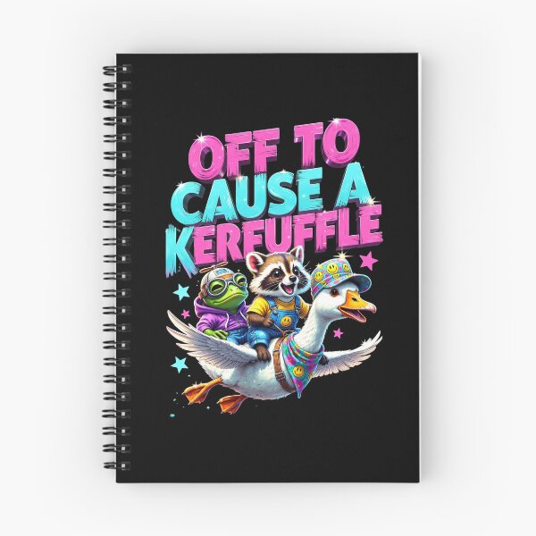 Item preview, Off To Cause A Kerfuffle Funny Animal Graphic, Cute Raccoon Goose Typography, Retro Y2K Graphic designed and sold by Keingdesign.