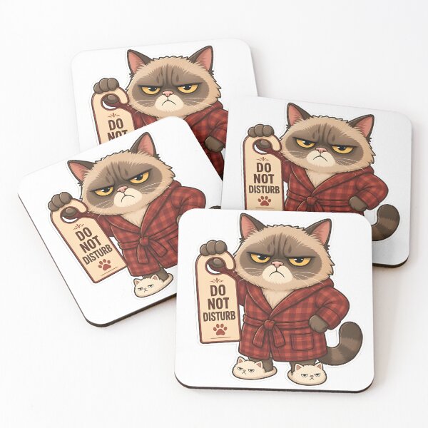 Item preview, Do Not Disturb Cat — Grumpy Cat Hotel Sign Sticker designed and sold by tommysworks.