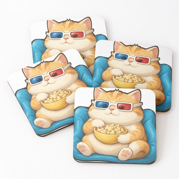 Item preview, Funny Movie Night Cat T-Shirt – Cute Lazy Cat Watching Movies with Popcorn – Introvert Couch Potato Cat Lover Gift designed and sold by Artimax-Studio.
