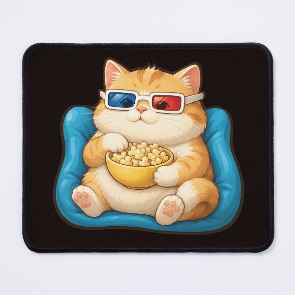 Item preview, Funny Movie Night Cat T-Shirt – Cute Lazy Cat Watching Movies with Popcorn – Introvert Couch Potato Cat Lover Gift designed and sold by Artimax-Studio.
