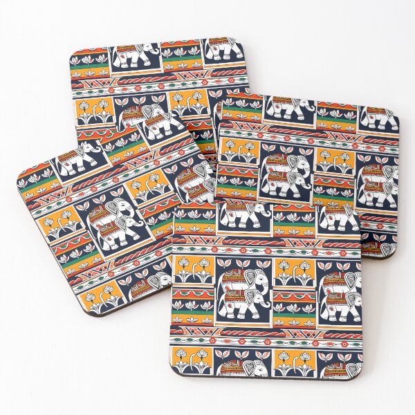 Item preview, Elephant Folk Pattern Art designed and sold by krazzyremo.