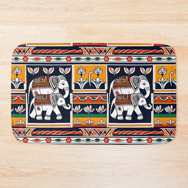Item preview, Elephant Folk Pattern Art designed and sold by krazzyremo.