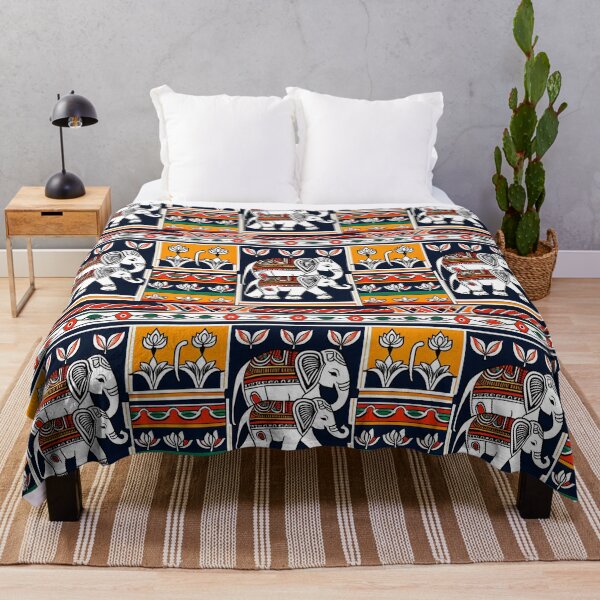 Item preview, Elephant Folk Pattern Art designed and sold by krazzyremo.