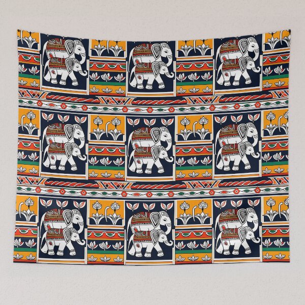 Item preview, Elephant Folk Pattern Art designed and sold by krazzyremo.
