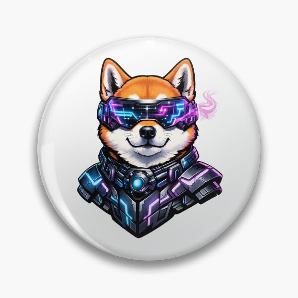 Item preview, Cyberpunk Shiba Inu Neon Sci Fi Dog designed and sold by tineldesign.