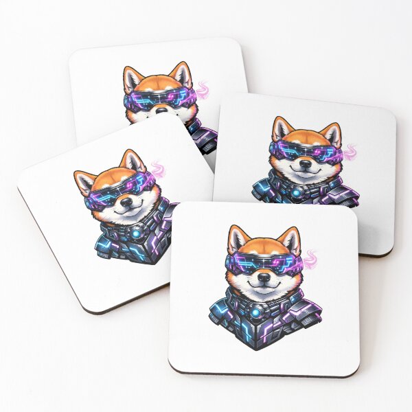 Item preview, Cyberpunk Shiba Inu Neon Sci Fi Dog designed and sold by tineldesign.
