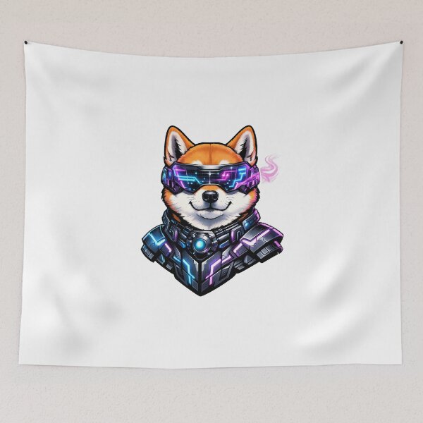 Item preview, Cyberpunk Shiba Inu Neon Sci Fi Dog designed and sold by tineldesign.