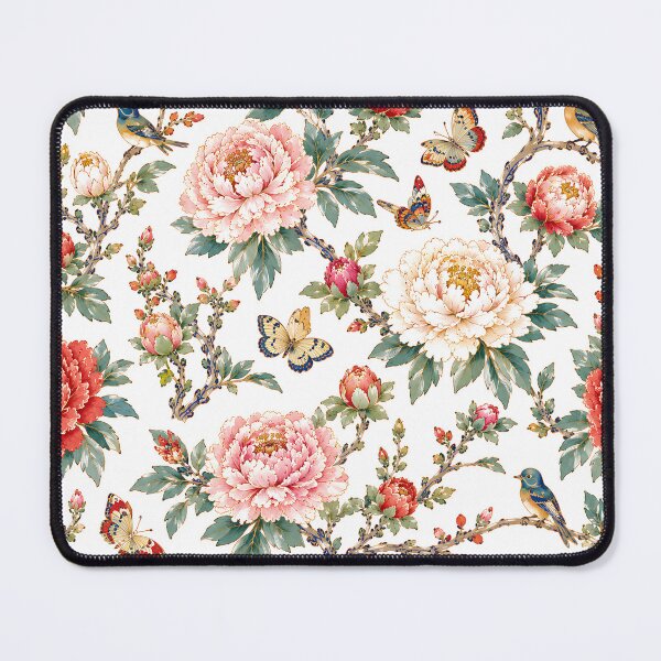 Item preview, Korean Minhwa Peonies, Songbirds & Butterflies Pattern | Traditional Folk Art Seamless Floral designed and sold by K-Tradition.