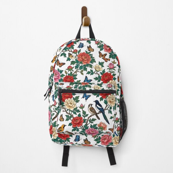 Item preview, Korean Minhwa Small Peonies, Magpies & Butterflies Pattern | Delicate Folk Art Seamless Floral designed and sold by K-Tradition.