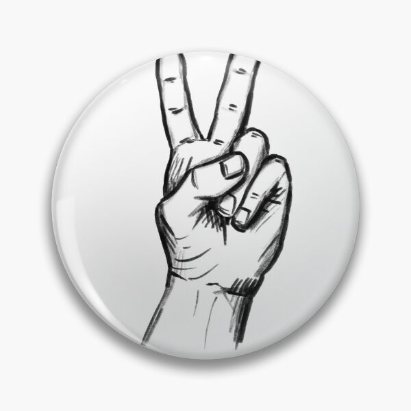 Item preview, Victory sign, hand-drawn illustration, pencil, no AI designed and sold by peerisdrawing.