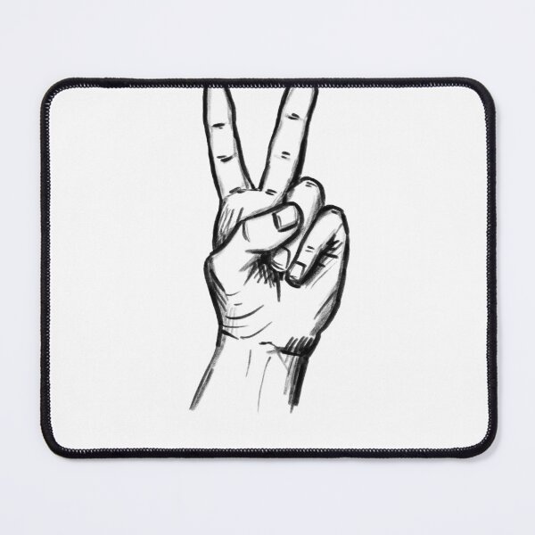 Item preview, Victory sign, hand-drawn illustration, pencil, no AI designed and sold by peerisdrawing.
