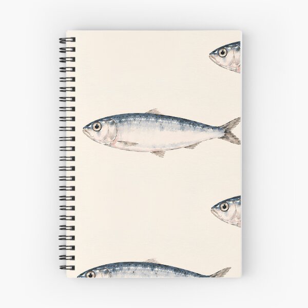 Item preview, Vintage Watercolor Sardines Mediterranean Fish Coastal Pattern designed and sold by BeataPrint.
