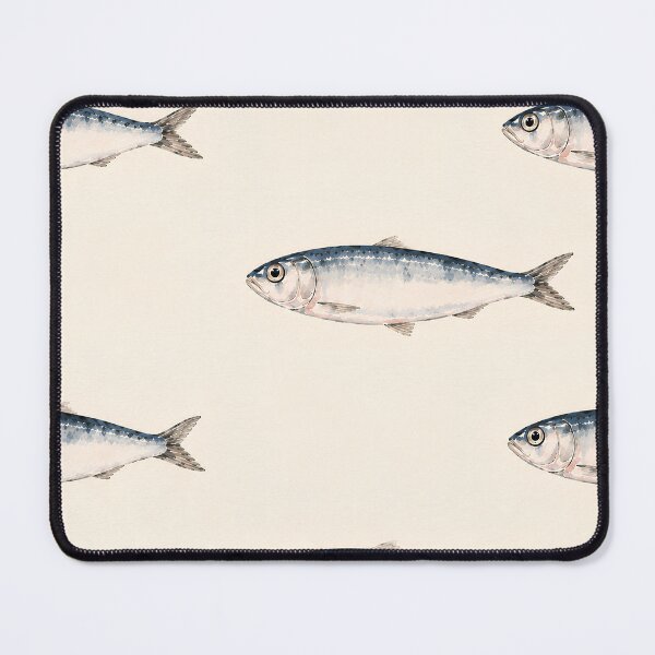 Item preview, Vintage Watercolor Sardines Mediterranean Fish Coastal Pattern designed and sold by BeataPrint.