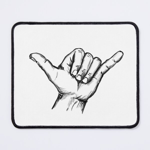 Item preview, Shaka surfer greeting hand sign. Hand-drawn illustration, pencil, no ai designed and sold by peerisdrawing.