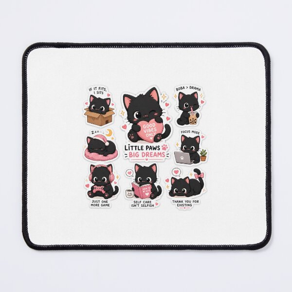 Item preview, Kawaii Black Cat Sticker Pack | Cute Aesthetic Kitty Cartoon Collection designed and sold by Youth graceful .