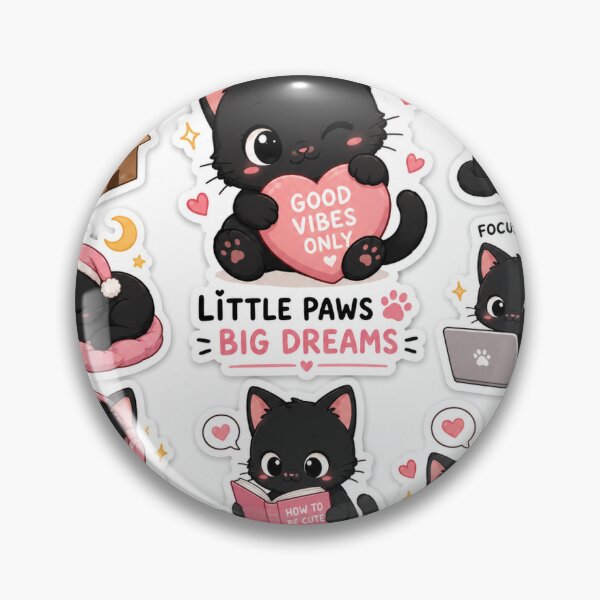 Item preview, Kawaii Black Cat Sticker Pack | Cute Aesthetic Kitty Cartoon Collection designed and sold by Shikhajha.