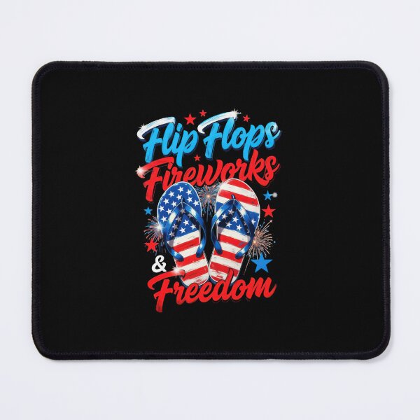 Item preview, Flip Flops Fireworks Freedom Patriotic Graphic, 4th of July USA Typography, Summer Independence Day Design designed and sold by Keingdesign.