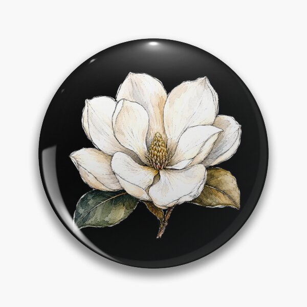 Item preview, White Magnolia Illustration | Elegant Botanical Watercolor Sketch Art designed and sold by ColorSplash123.