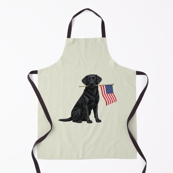 Item preview, Black Labrador Retriever Holding American USA Flag 4 of July designed and sold by sparkfavs.