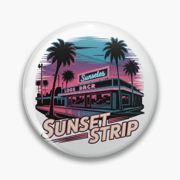 Item preview, Sunset Strip LA Neon Night Retro Sticker designed and sold by LukaRealm.