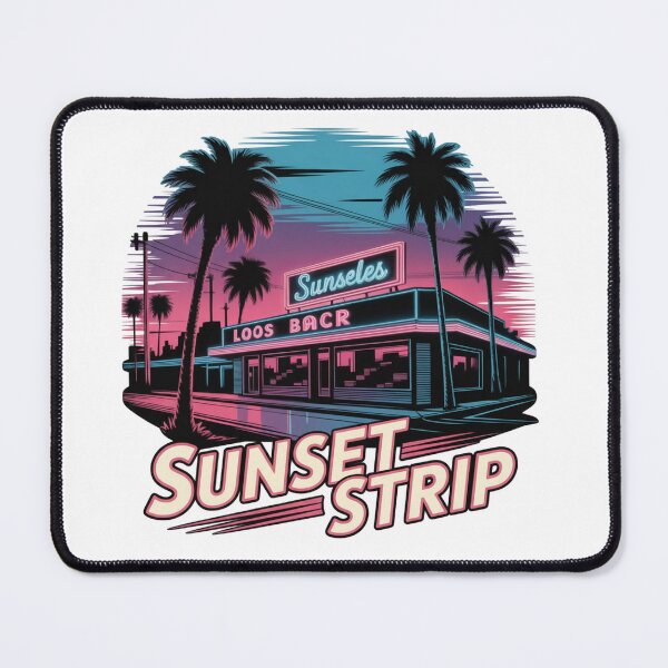 Item preview, Sunset Strip LA Neon Night Retro Sticker designed and sold by LukaRealm.
