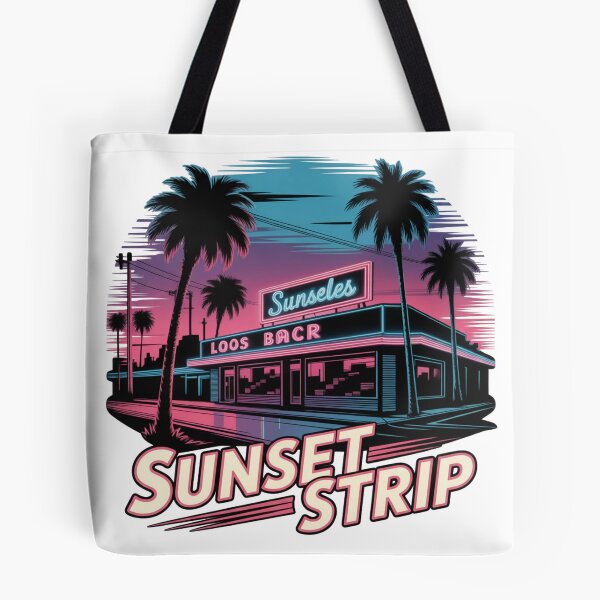 Item preview, Sunset Strip LA Neon Night Retro Sticker designed and sold by LukaRealm.