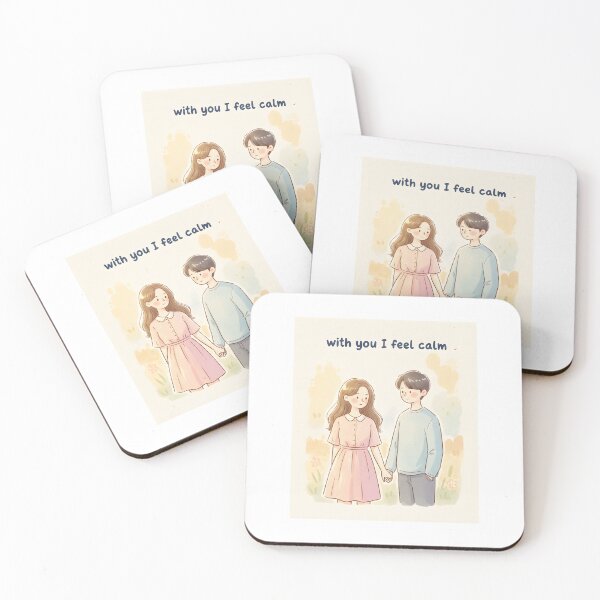 Item preview, With You I Feel Calm Cute Couple Love Illustration designed and sold by JaiSoftStudio.