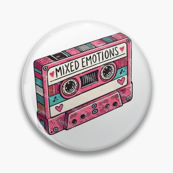 Item preview, Mixed Emotions Cassette – 90s Nostalgia Sticker for Laptop designed and sold by Mustangana.