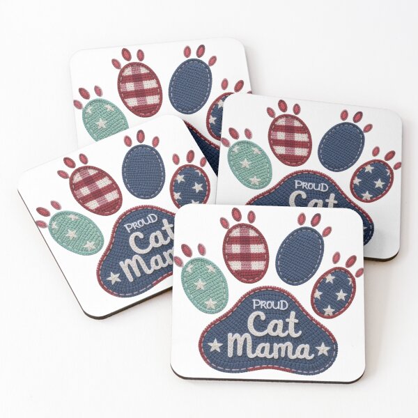 Item preview, Proud Cat Mama Patchwork Style T-Shirt, Cute Cat Mom Gift designed and sold by Calm Cat Studio.