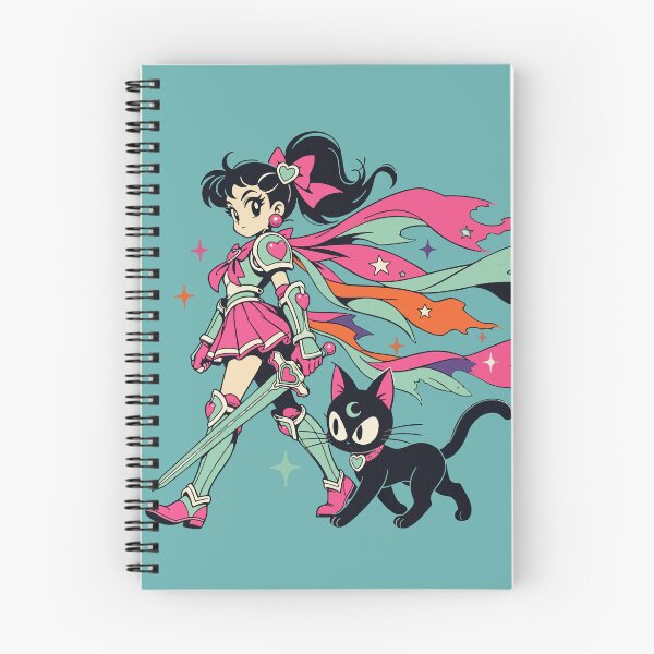 Item preview, Magical Warrior Girl and Black Cat Companion designed and sold by AwesomeBeyondLimits.