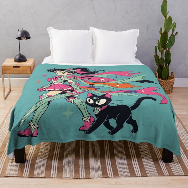 Item preview, Magical Warrior Girl and Black Cat Companion designed and sold by AwesomeBeyondLimits.