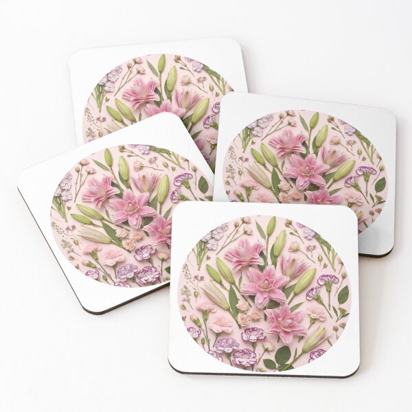 Item preview, Romantic Pastel Pink Blossom Mandala Collage designed and sold by HornbillDesign.