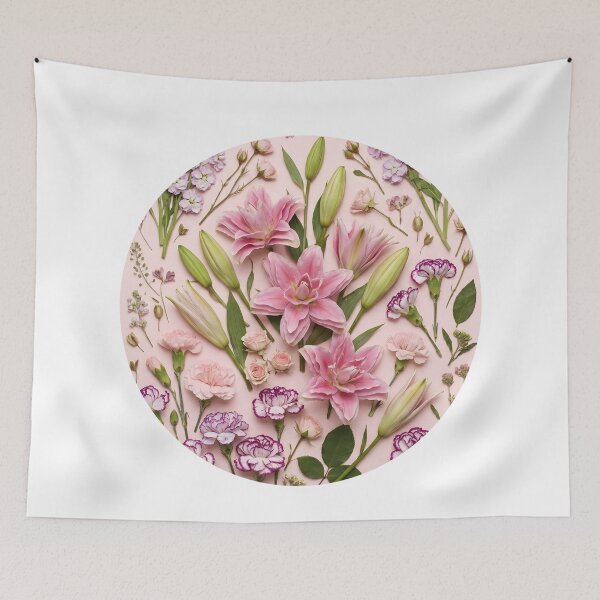 Item preview, Romantic Pastel Pink Blossom Mandala Collage designed and sold by HornbillDesign.