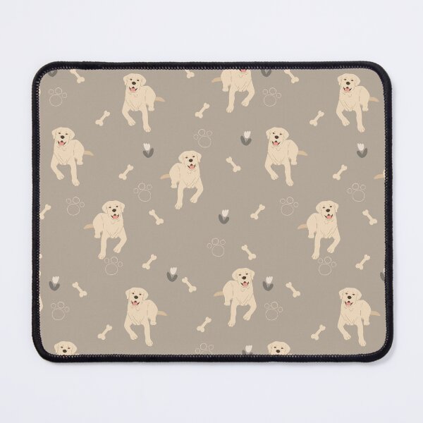 Item preview, Minimalist Flat Design Yellow Labrador Dog Taupe Pattern designed and sold by svitlaarty.