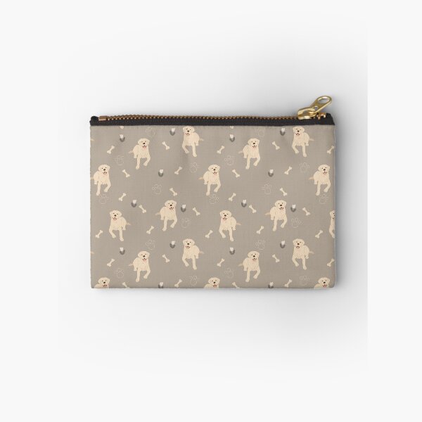 Item preview, Minimalist Flat Design Yellow Labrador Dog Taupe Pattern designed and sold by svitlaarty.